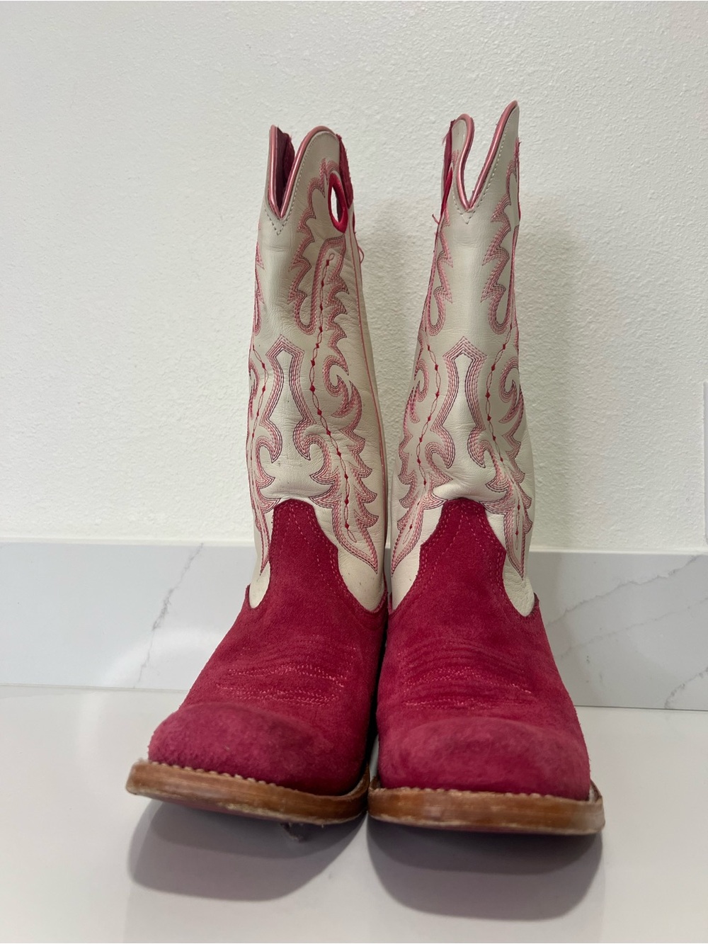 Ariat Women's Pink and Cream Western Cowgirl Boots size 7.5 - Picture 4 of 8
